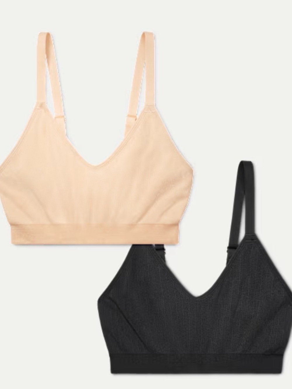 Women's Seamless Scoop Bralette 2-Pack (Black/Wheat)